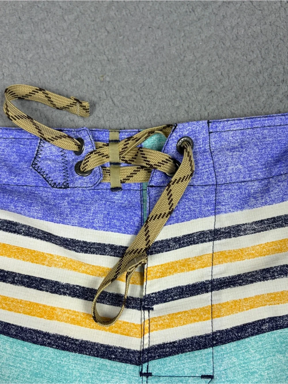 Patagonia Board Shorts Men’s 36 Multicolor Striped Drawstring Swim Beach